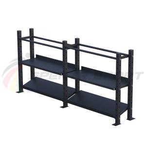 Купить Модульный стеллаж для гантелей, гирь и медболов 3780х430х1200 (2 секции) в Москве 