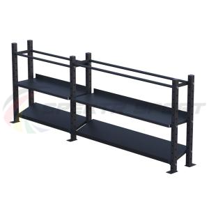 Купить Модульный стеллаж для гантелей, гирь и медболов 3180х430х1200 (2 секции) в Москве 
